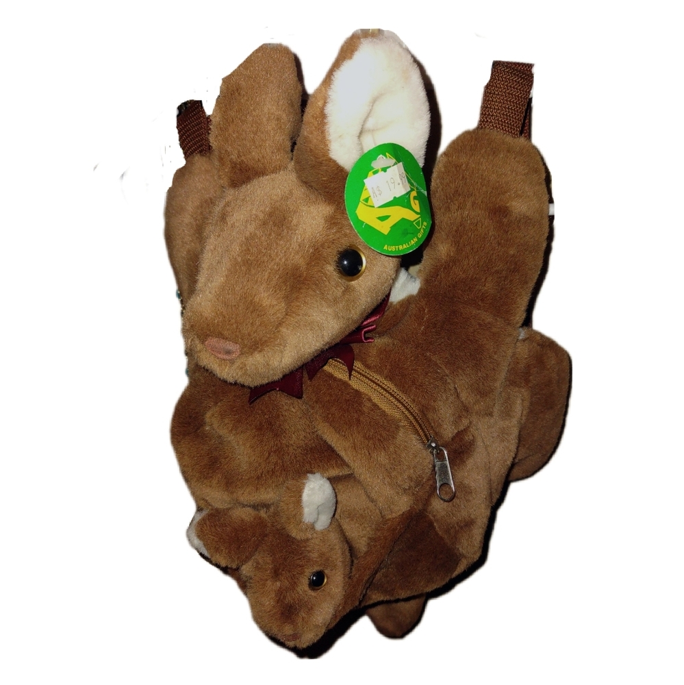 Plush Kangaroo & Joey Kids Australian Backpack